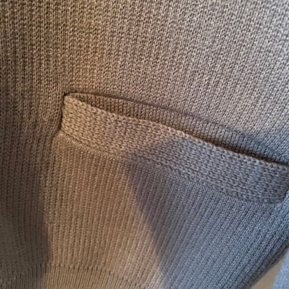 Grandfather Cardigan VTG Moores (mde in Canada ) taupe/dk beige sweater Sz L - Picture 8 of 15